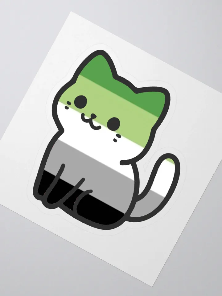 Aromantic Pride Kitty Sticker product image (2)