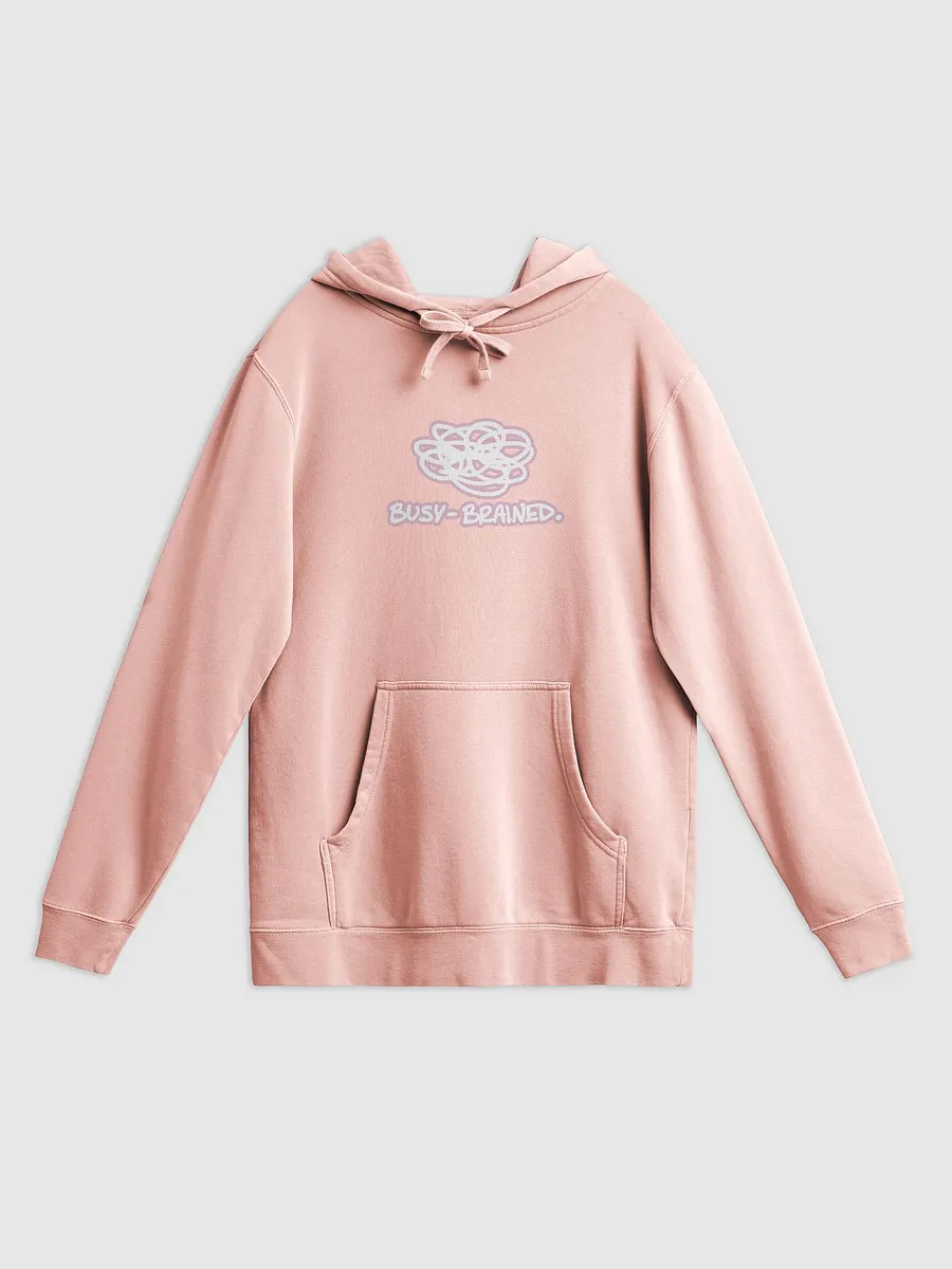 BUSY-BRAINED (lined design, #E1B9CE) printed pigment hoodie product image (9)