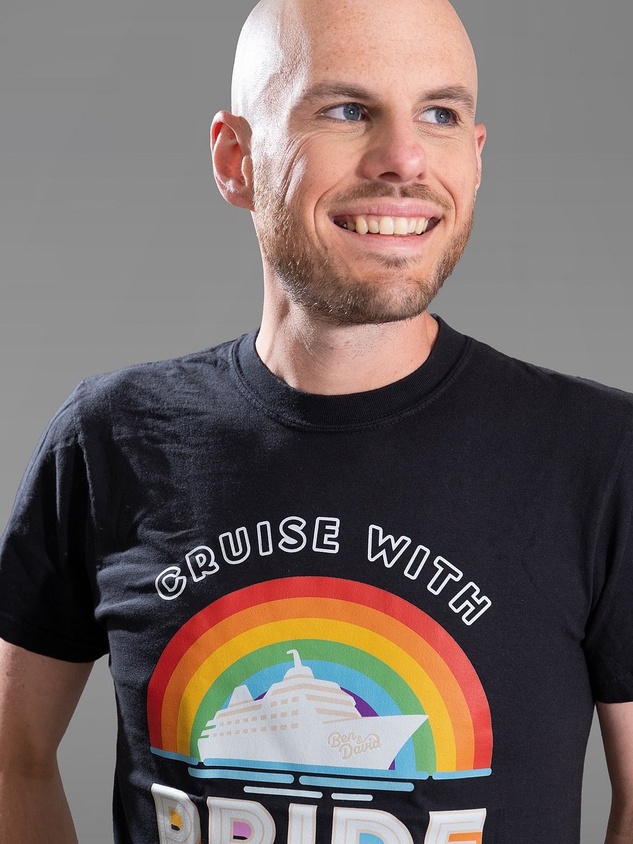 Women's Cruise with Ben and David Rainbow Pride T-Shirt - Black product image (3)