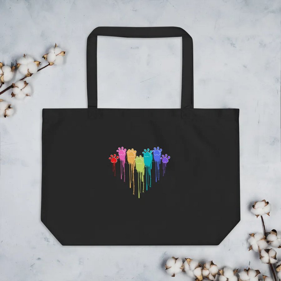 Rainbow Dog Paw Prints Eco Tote product image (7)