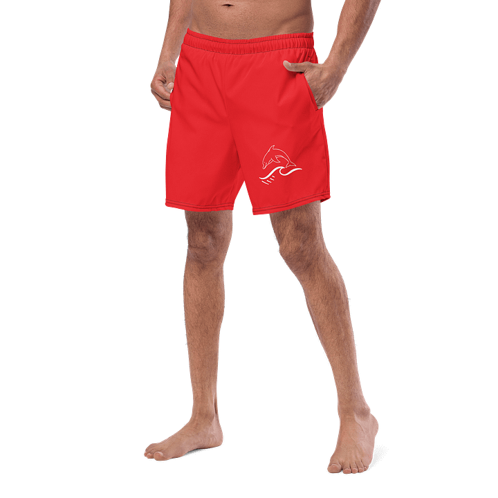 Wave Rider Dolphin Swim Trunks Red product image (2)