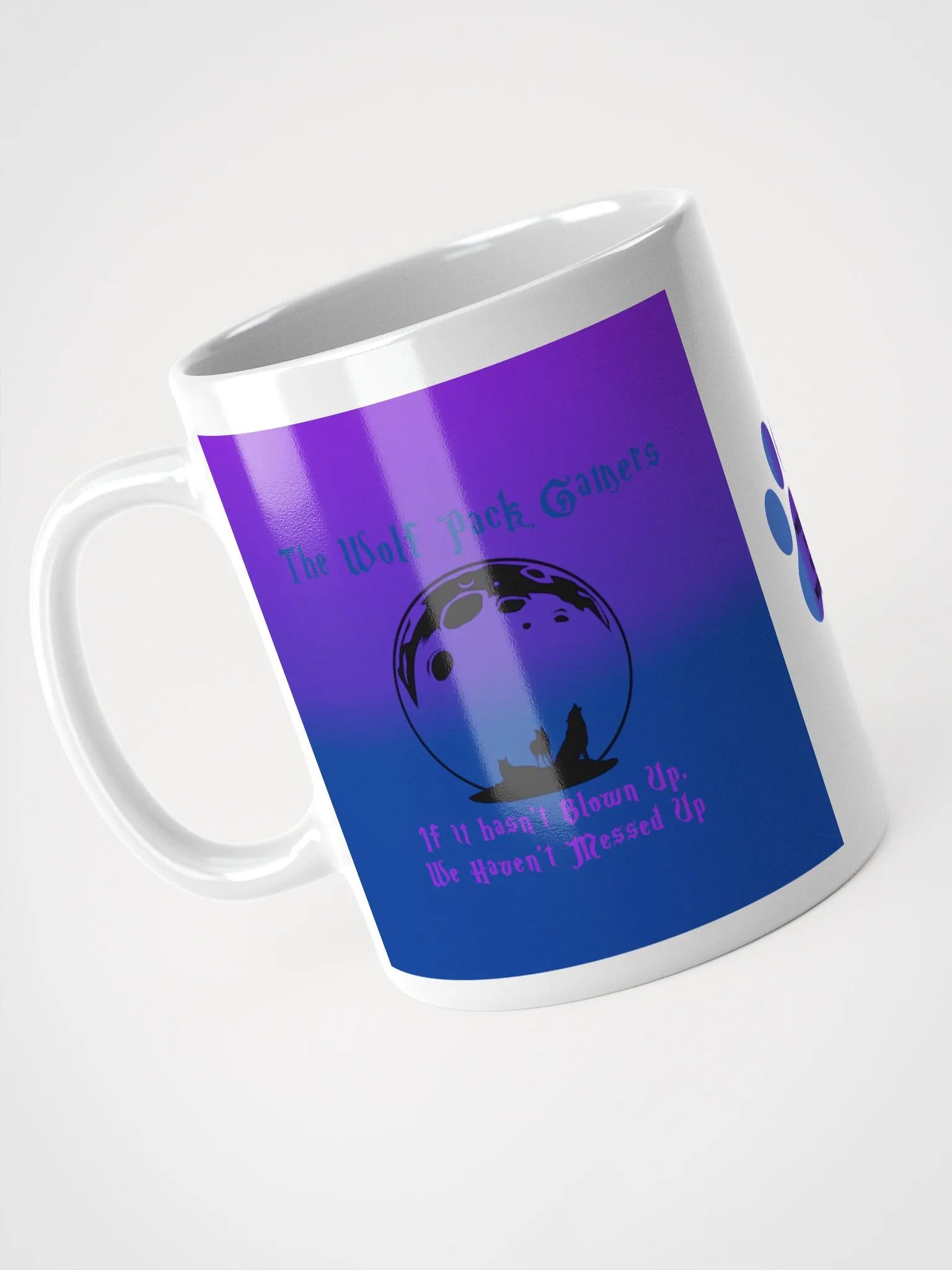 The Wolf Pack gamers Gaming Motto with PawPrint Mug product image (3)