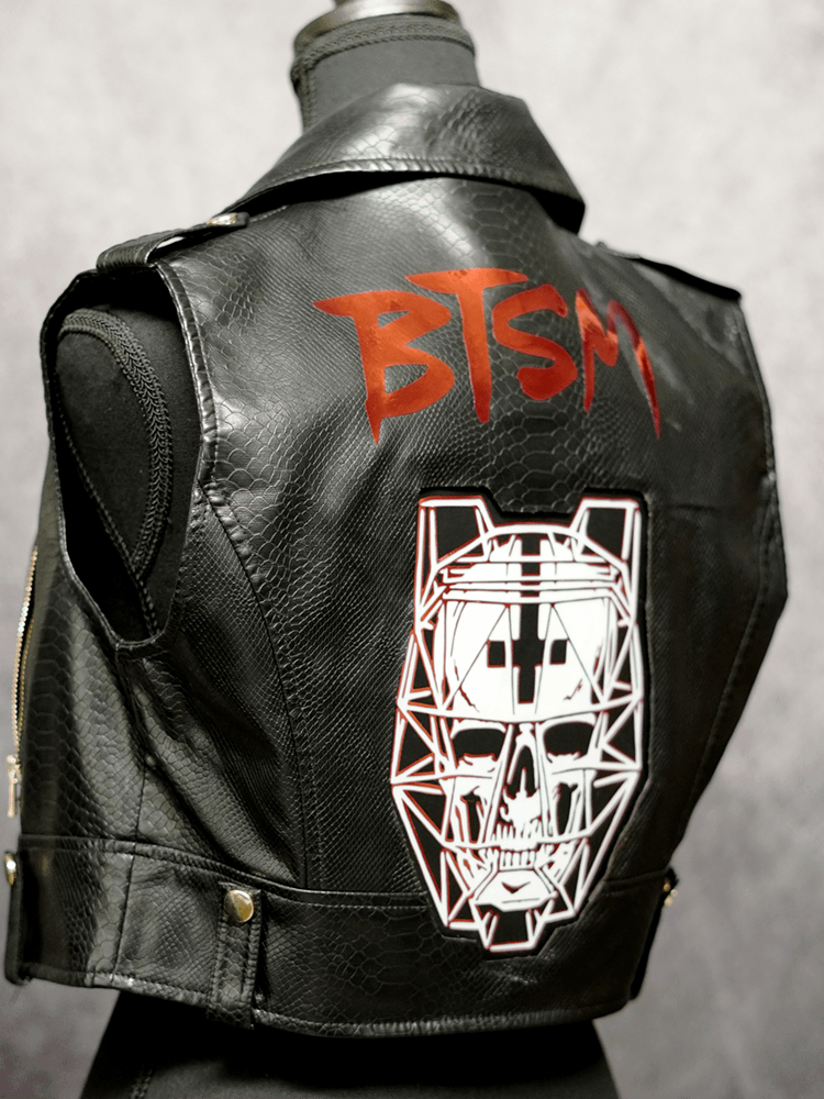 Ladies Snakeskin Crop-Top Leather Rocker Vest product image (6)
