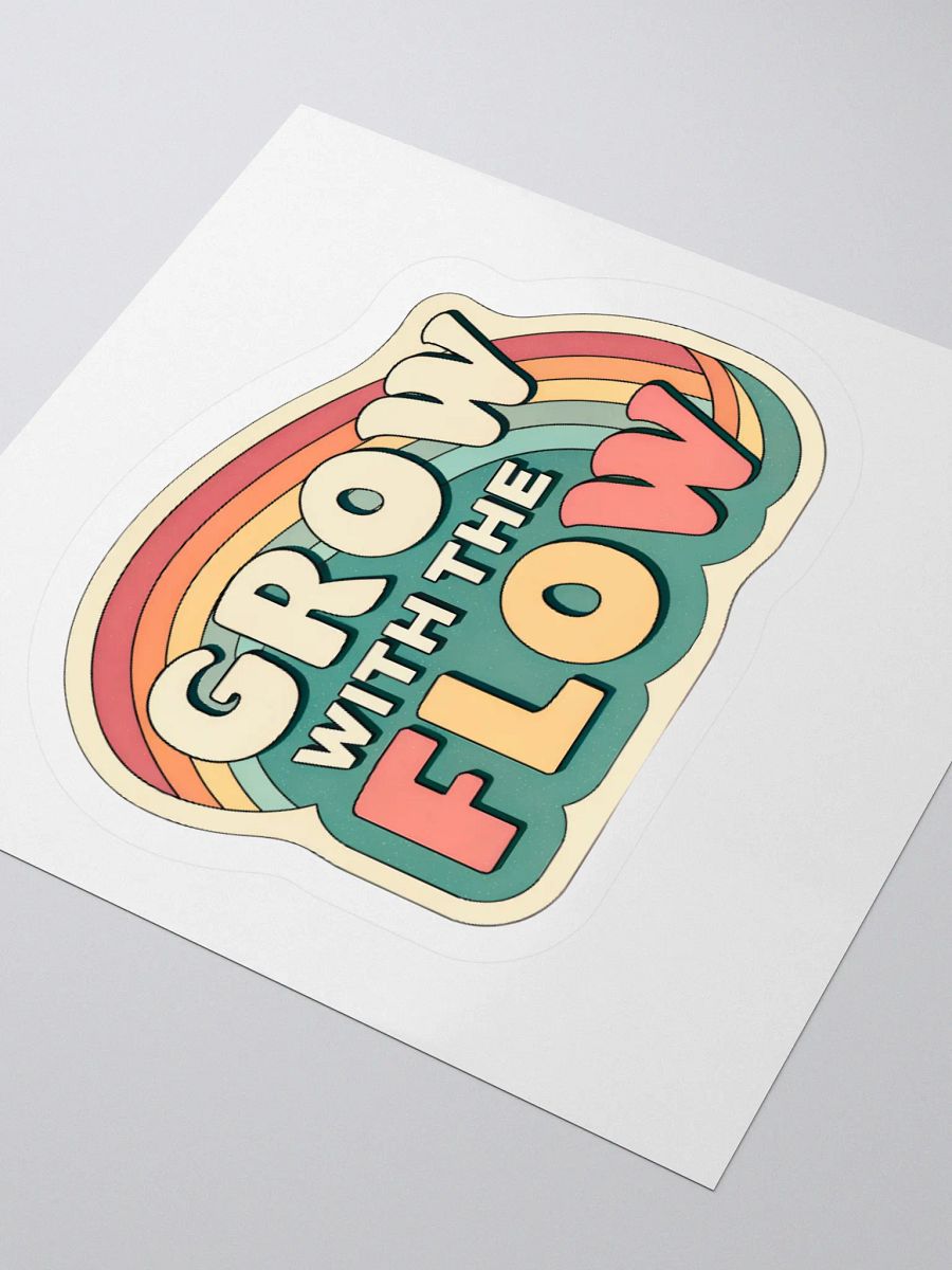 Retro Rainbow 'Grow with the Flow' Sticker product image (8)