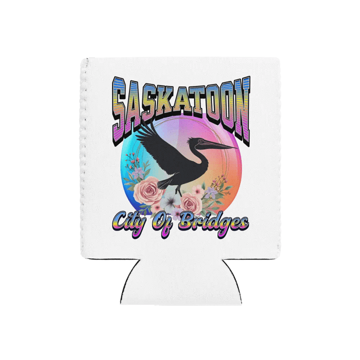 Saskatoon Pelican City Of Bridges Skyline Can Cooler product image (1)