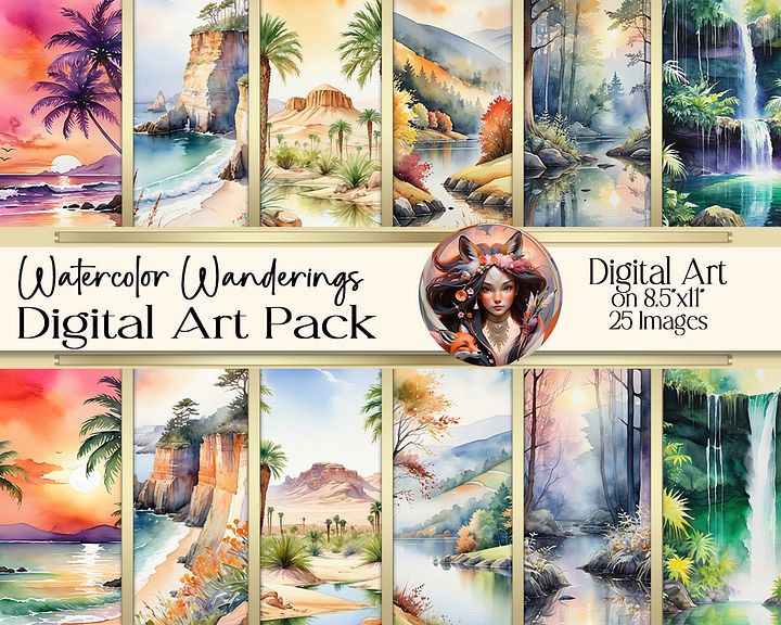 Watercolor Wanderings Digital Art Collection product image (1)