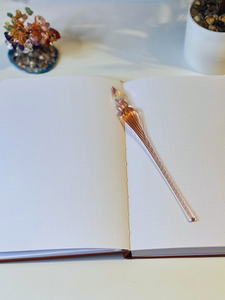 Brown Acorn Design Faux Leather A5 Dot Grid Notebook product image (2)
