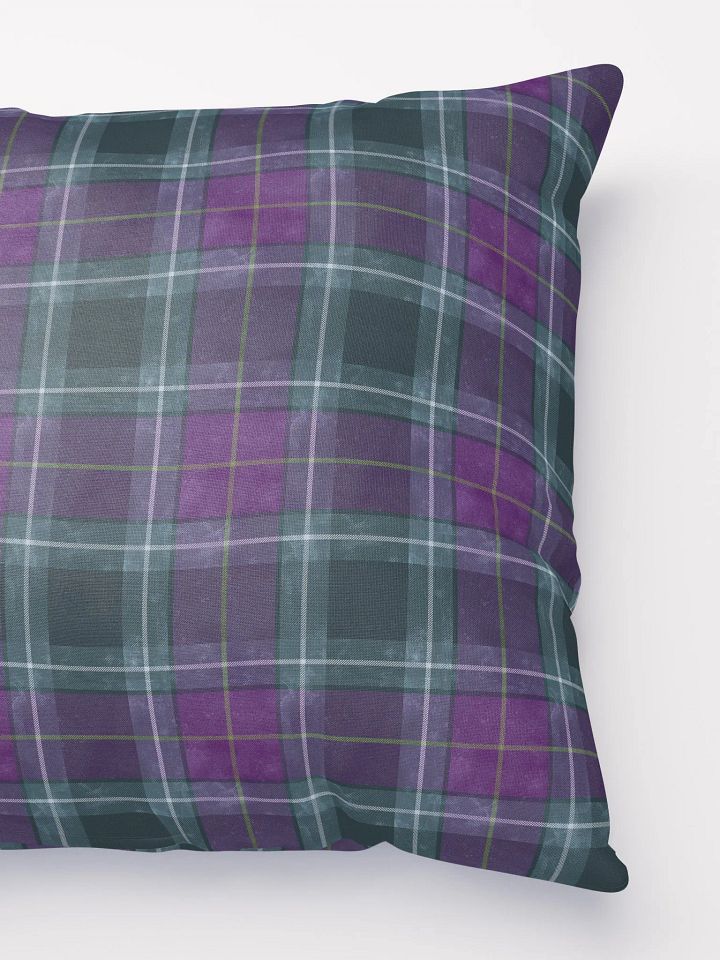 Purple/Green Plaid Pillow with Floral Design product image (3)