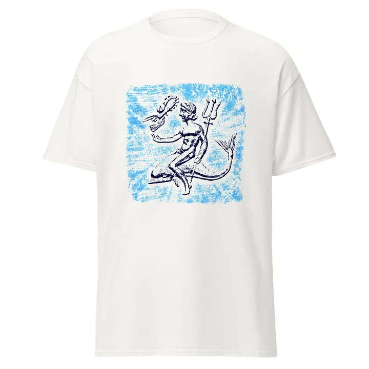 Taras Riding Dolphin Authentic Greek Art 3rd Century BC, White T-Shirt product image (1)