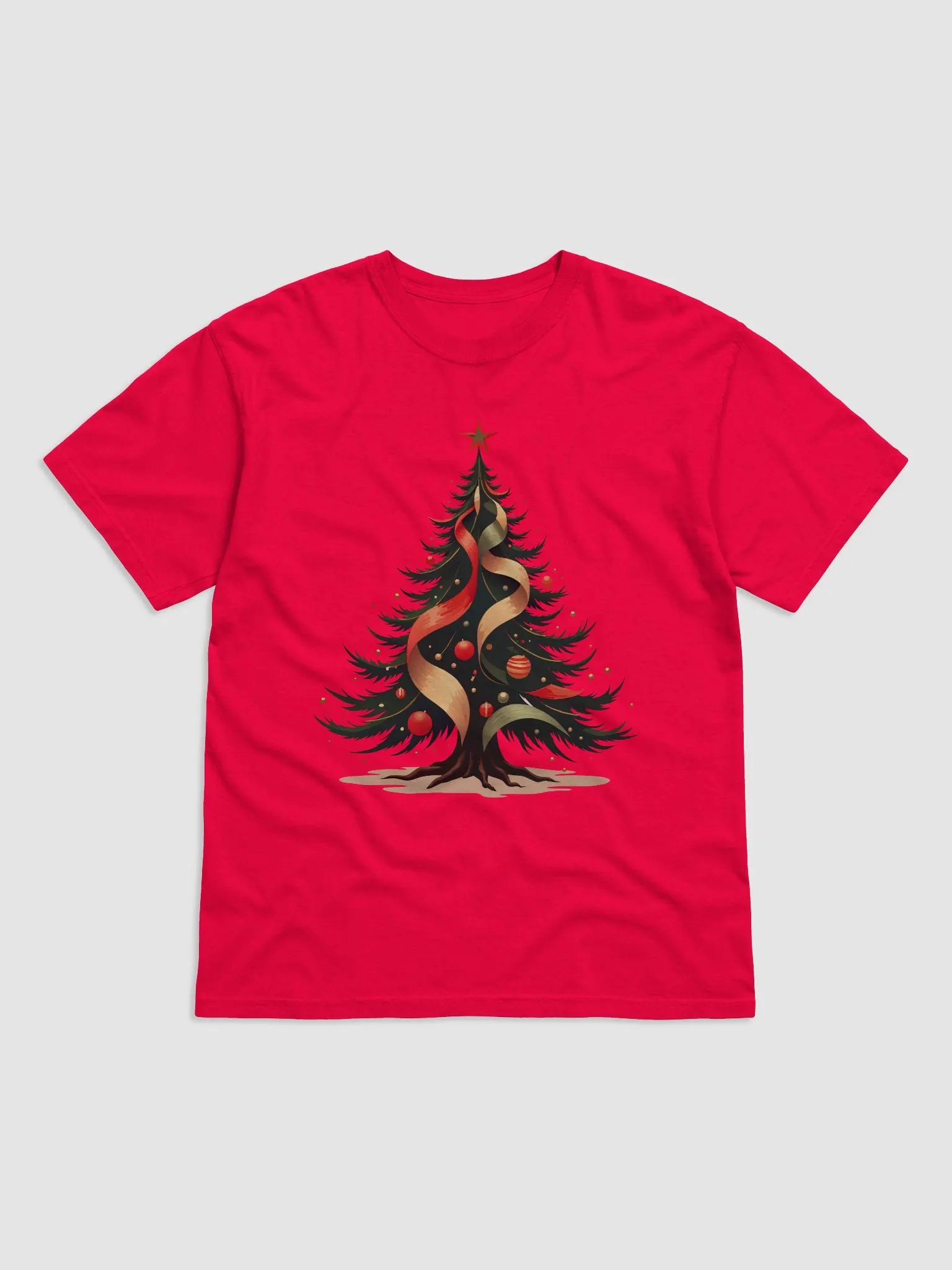 Festive Tree Red & Gold T-Shirt product image (2)