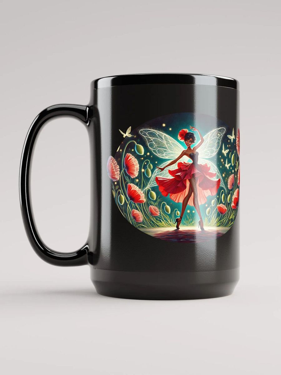 Poppy Fairy Blossom 15 oz Black Glossy Mug product image (6)