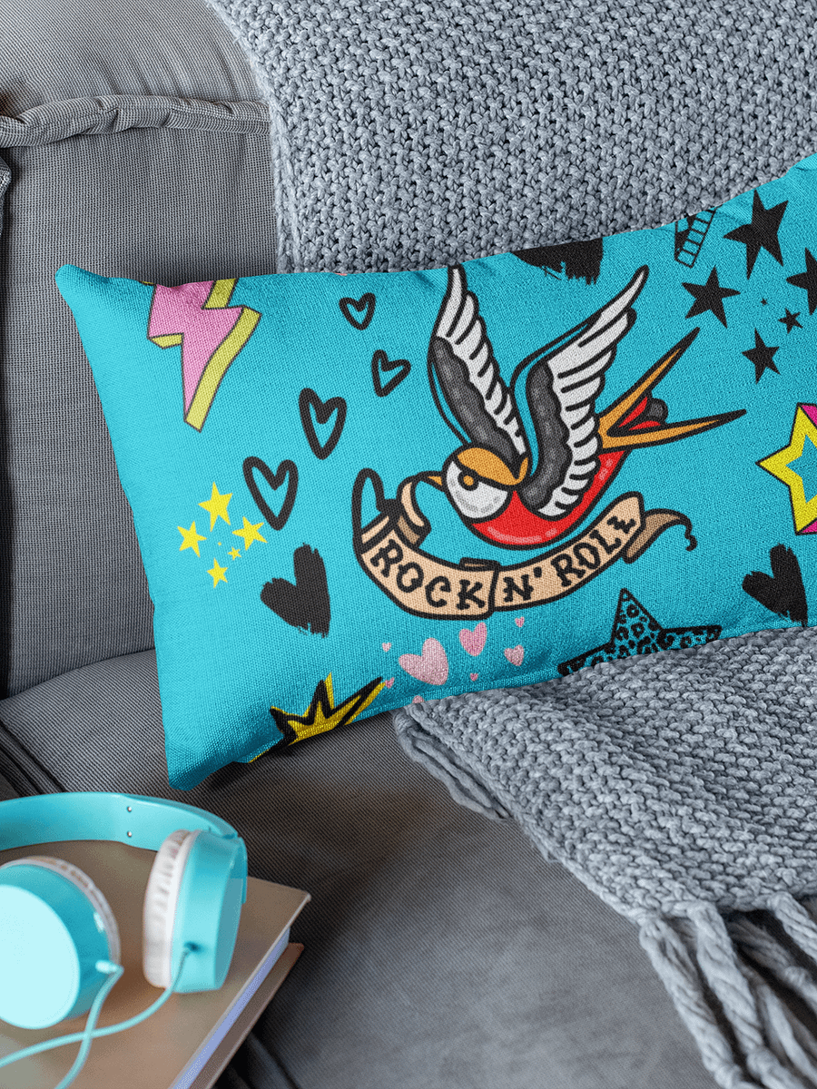 Rock N' Roll Tattoo Inspired All-Over Pillow product image (1)