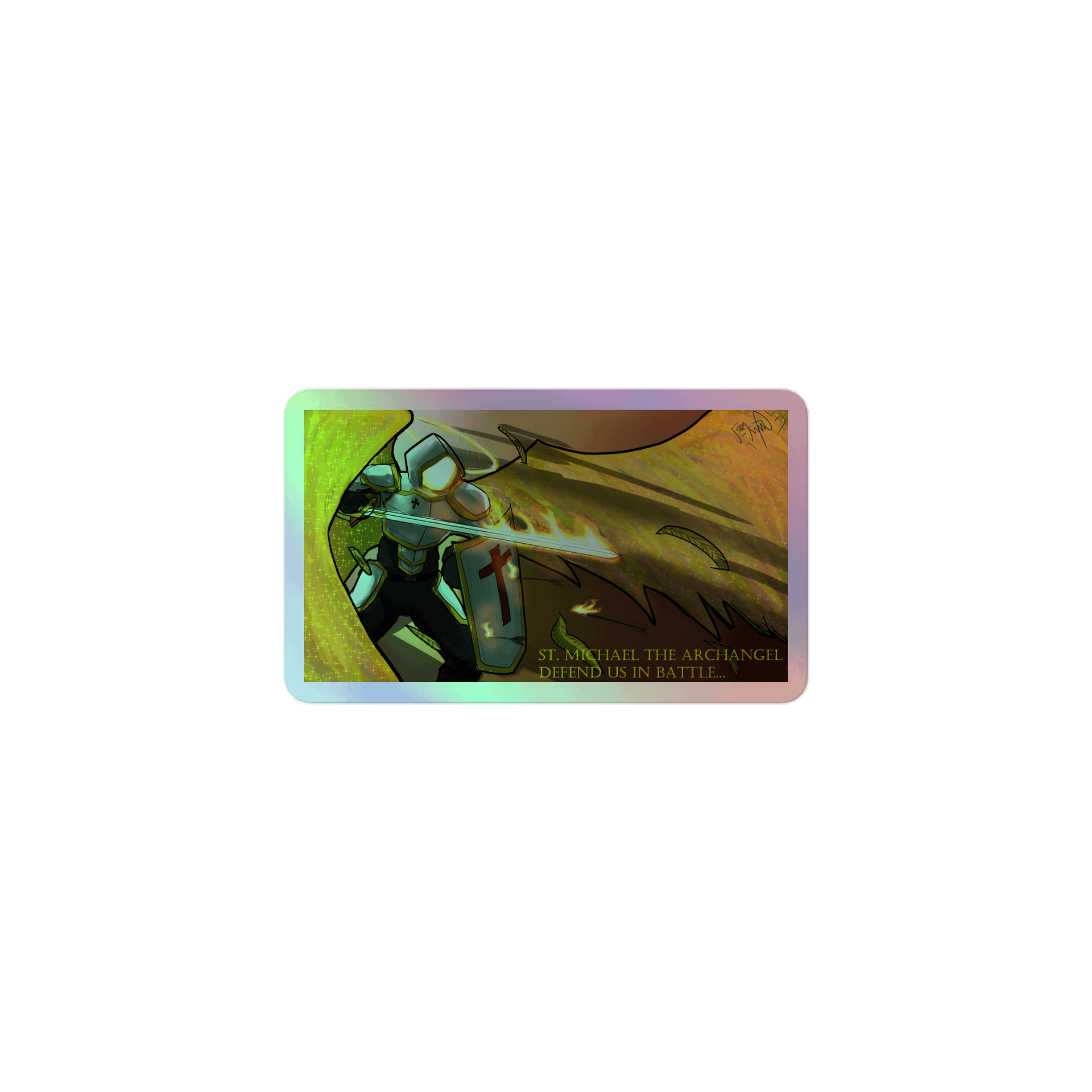 St Michael holo sticker product image (1)