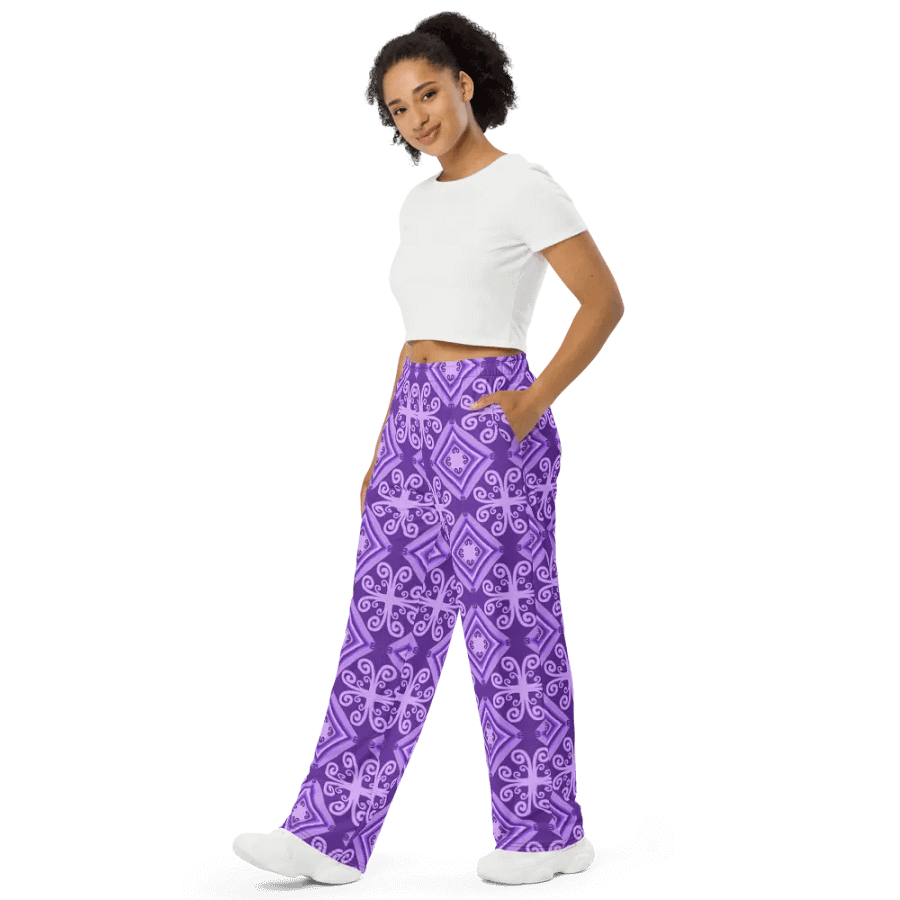 Purple Boho Wide-Leg Pants product image (4)