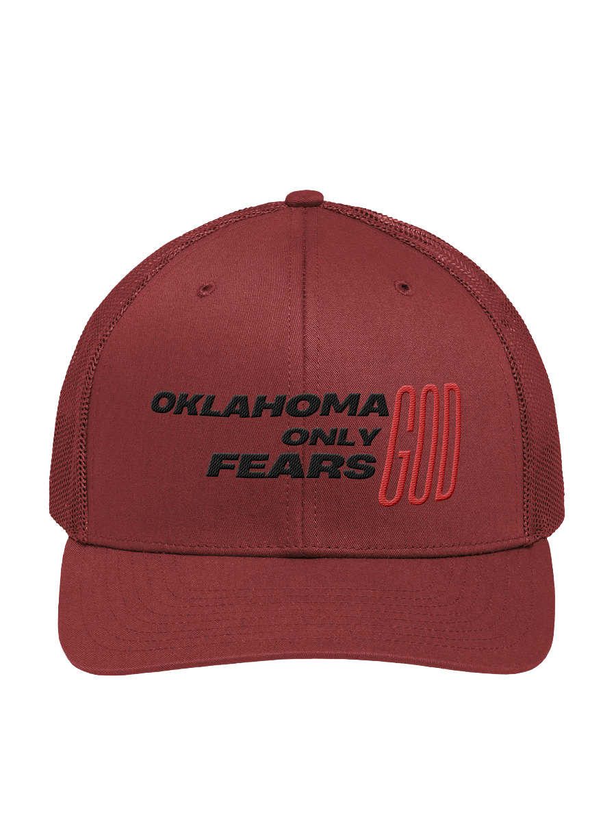 'OKLAHOMA ONLY FEARS GOD' snapback trucker product image (1)