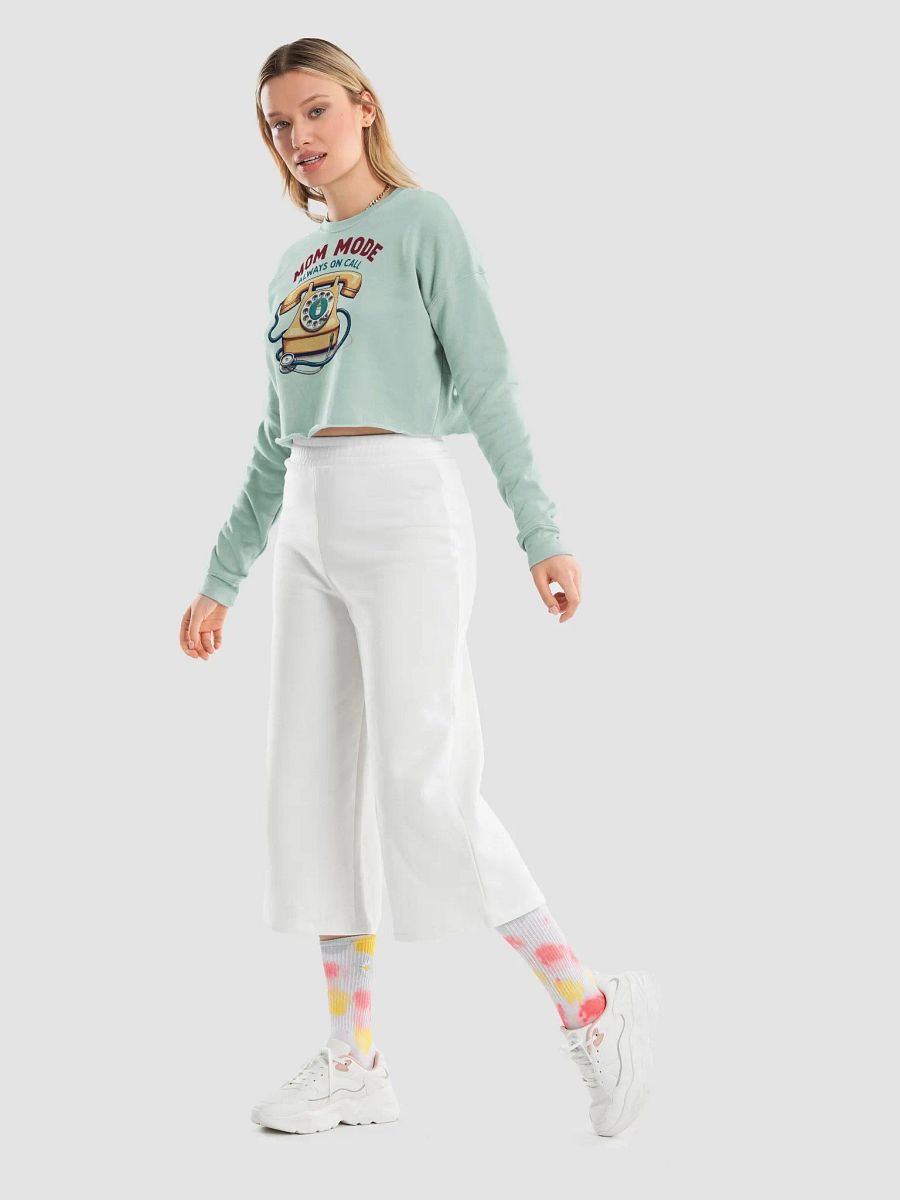 Mom Mode Vintage Telephone Crop Sweatshirt product image (36)