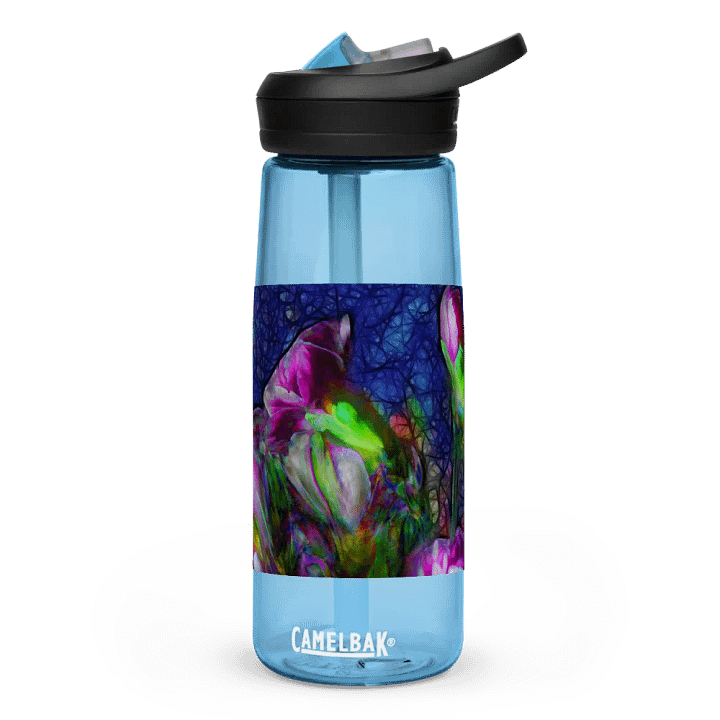 Abstract Pink Carnation Stems Sports Water Bottle product image (1)