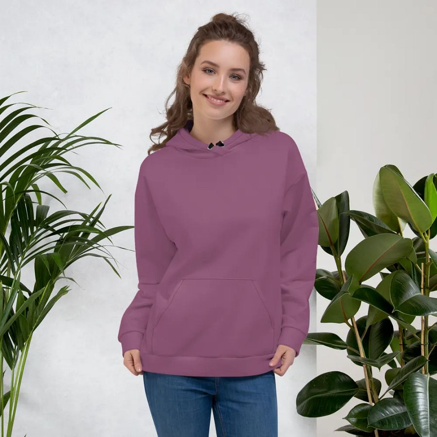 Plain Dark Lilac Purple Soft Summer Unisex Recycled Polyester Heavyweight Premium Hoodie by Treasure Pie product image (6)