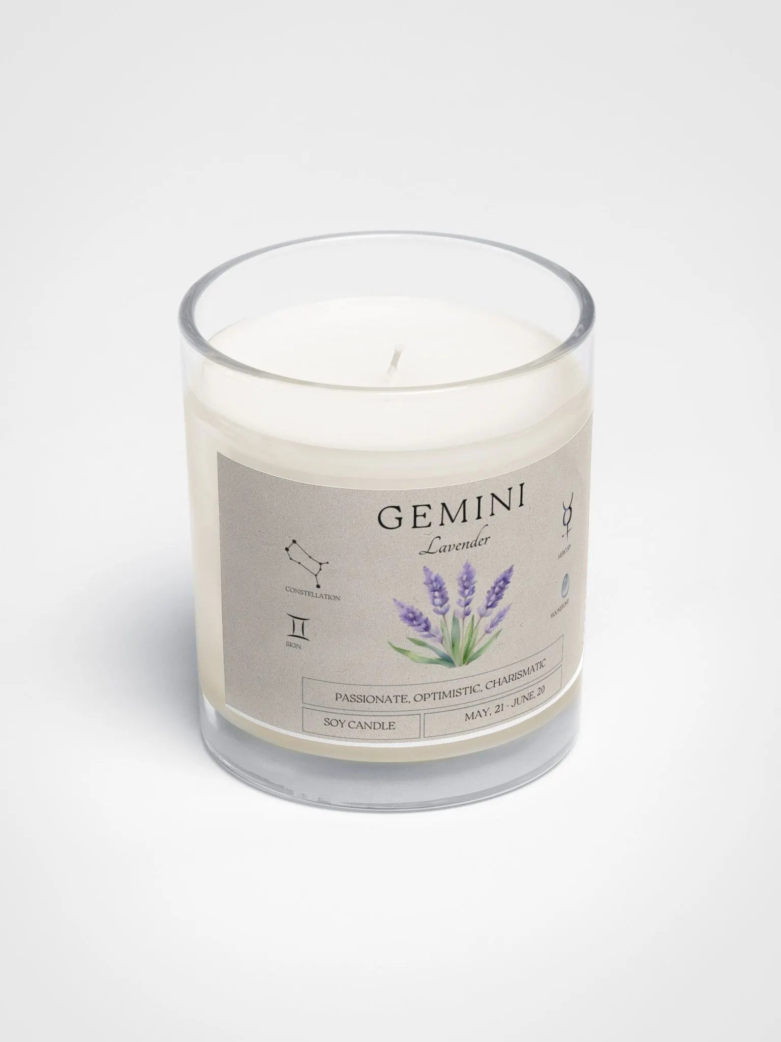 Gemini Birth Month Flower Birthstone Vegan Soy Wax Candle product image (3)