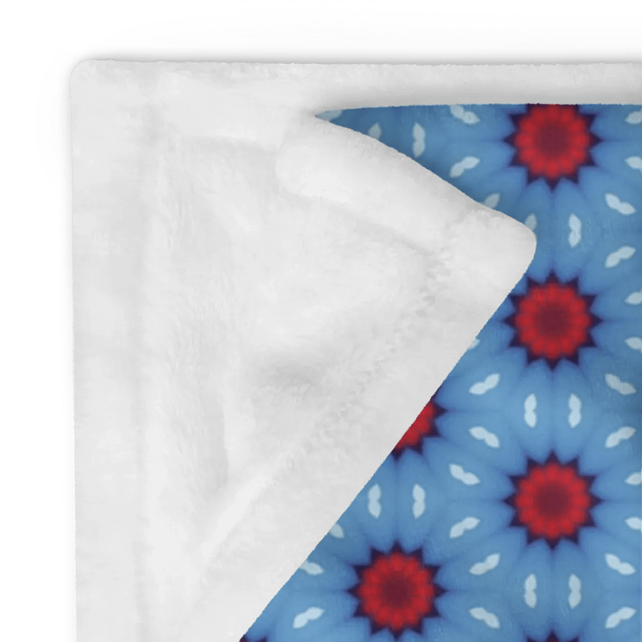 Blue Red & White Sunshine Seamless Patterned Throw Blanket product image (12)