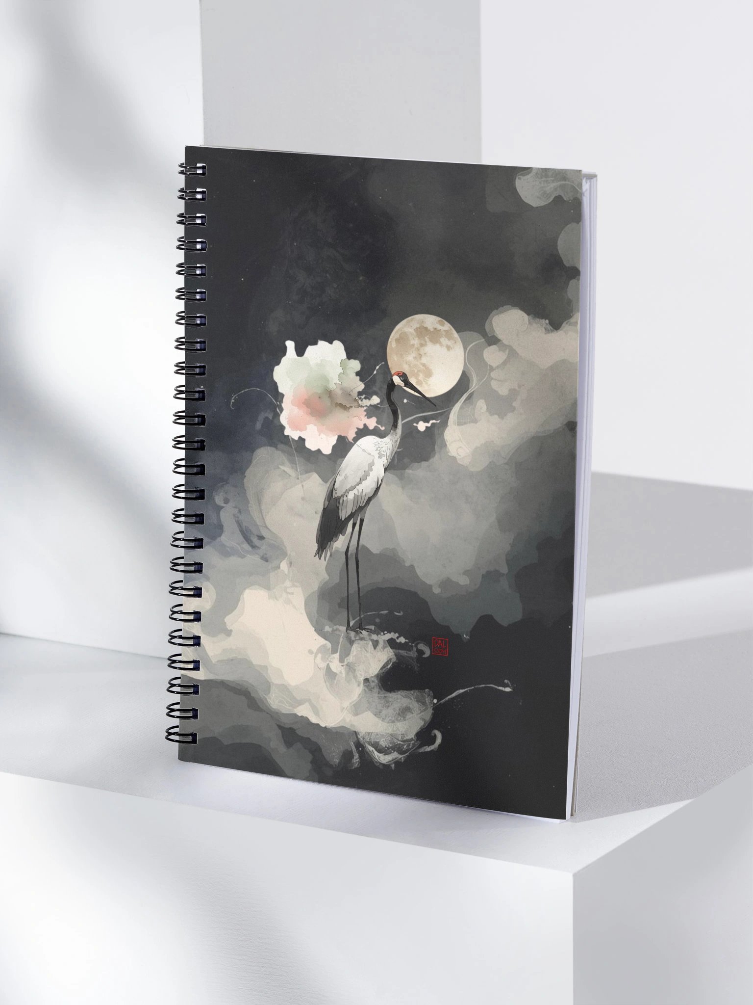 Moonlit Crane Spiral Notebook product image (4)