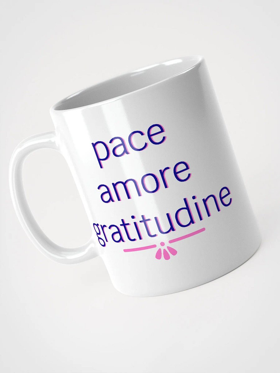 Pace Amore Gratitudine Navy and Pink Ceramic Mug product image (5)
