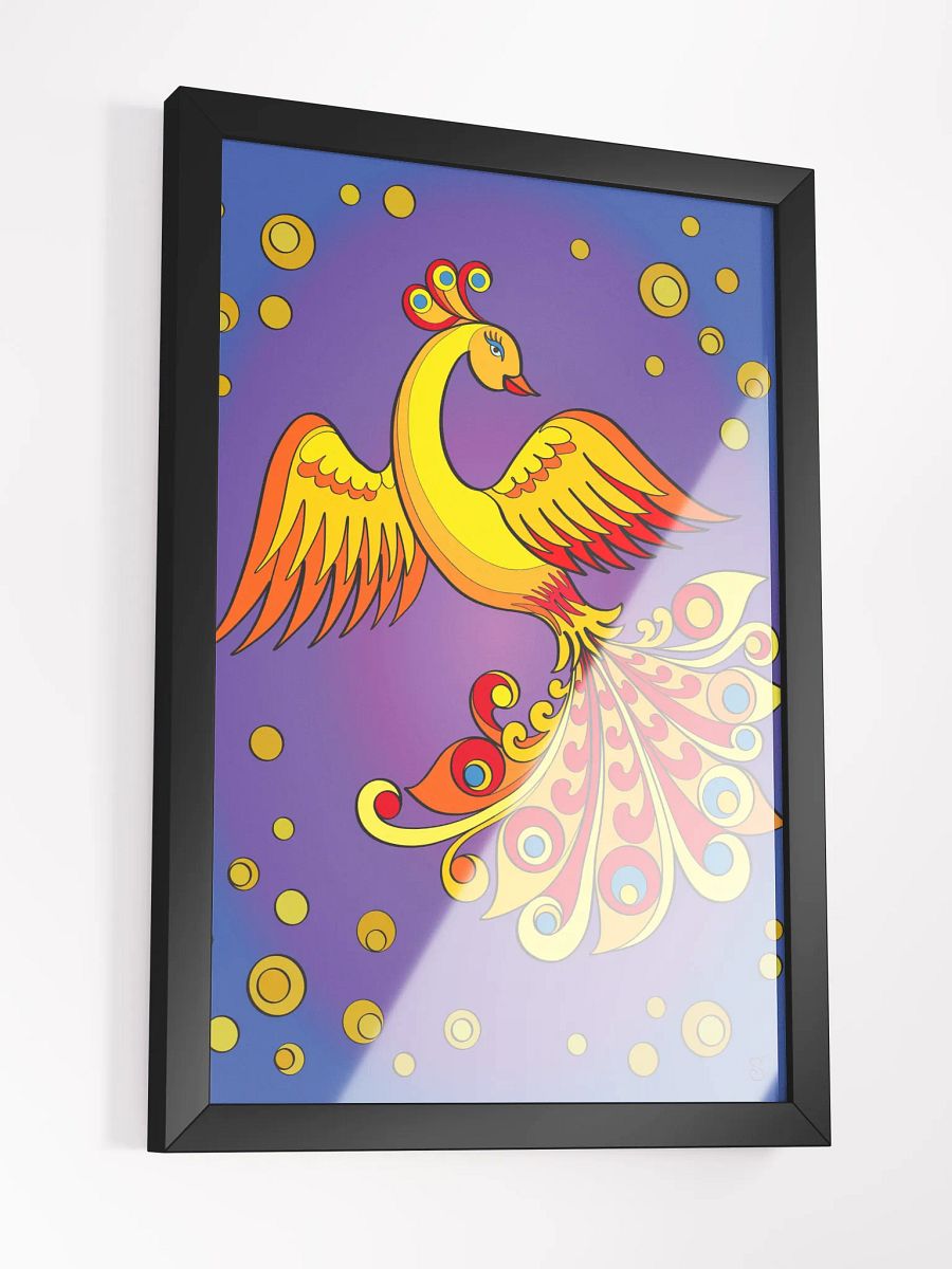 Vibrant Ayous Wood Framed Matte Poster - Golden Bird product image (15)