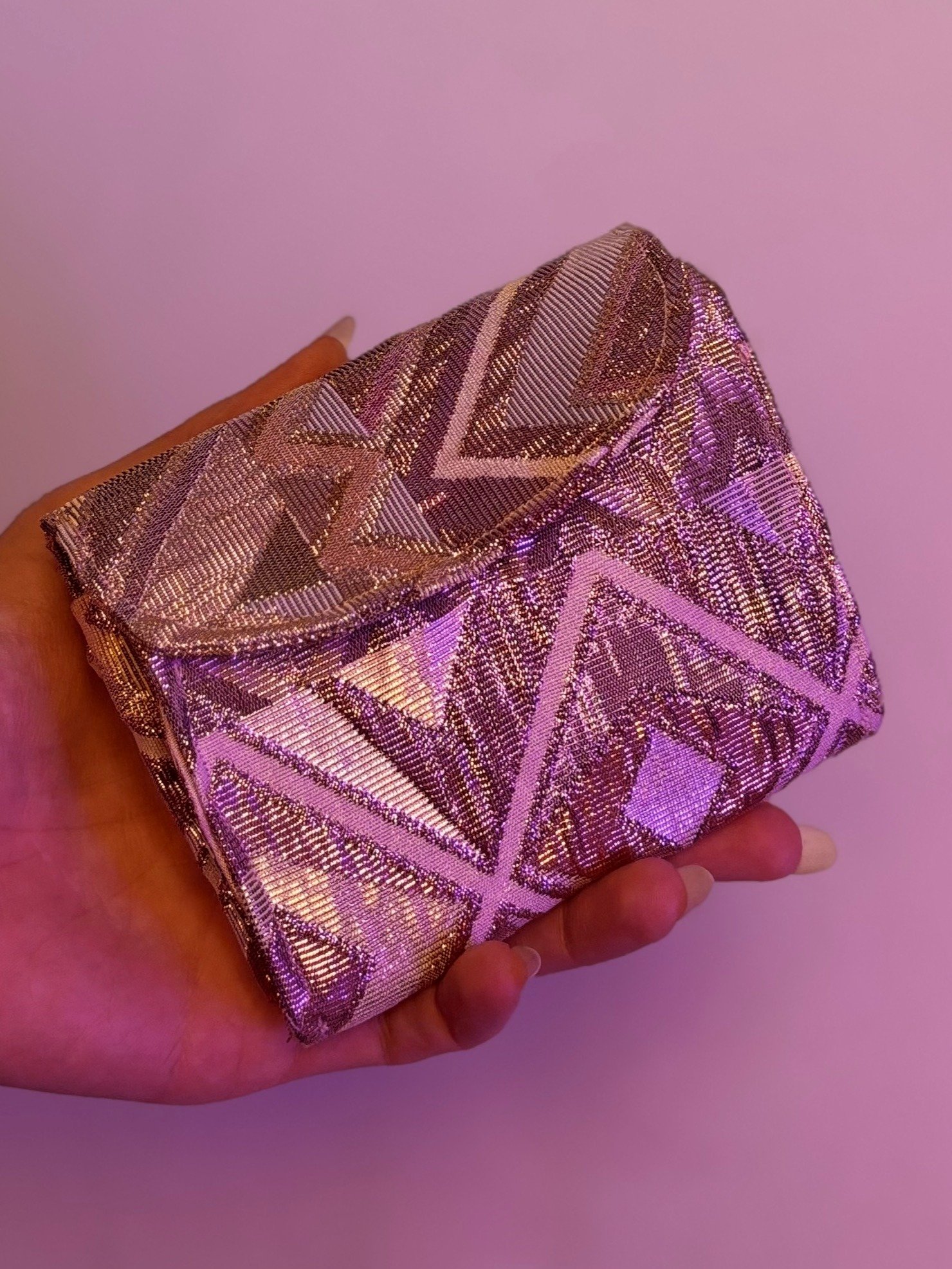 Wallet (Pink and Gold Metallic Diamonds) product image (4)