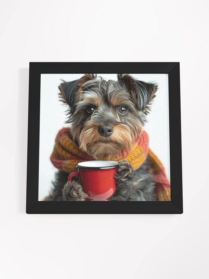 Cute Coffee Lover Miniature Schnauzer Dog Framed Wall Art product image (2)