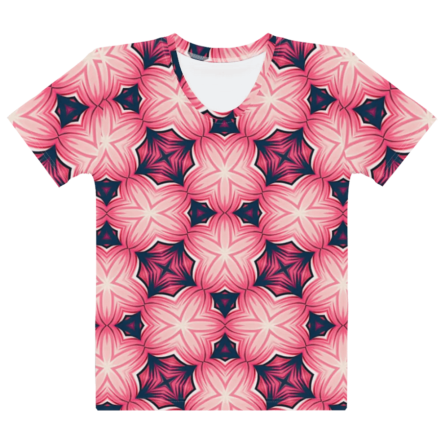 Soft Pink and Blue Geometric Print Top product image (3)