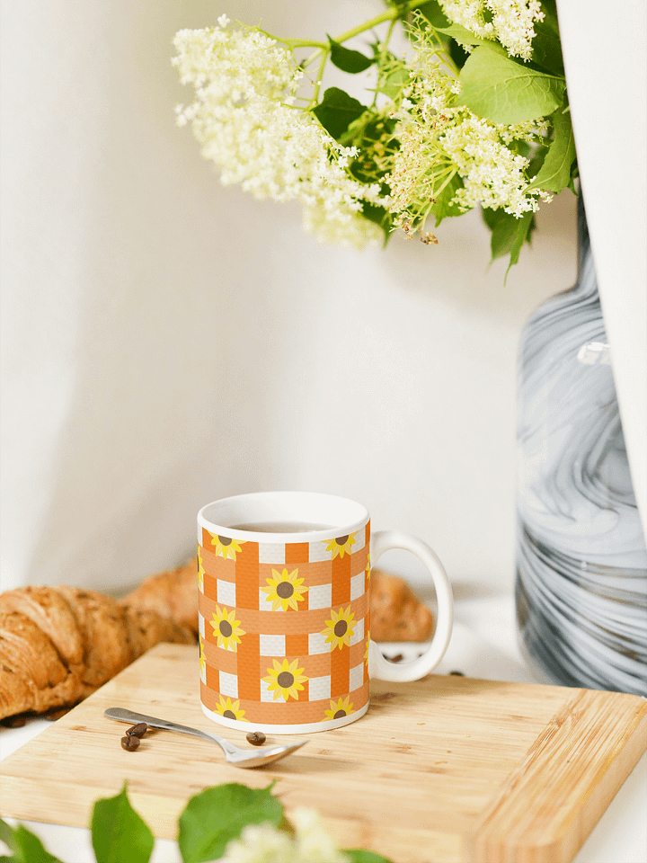Sunflower Gingham in Orange Mug product image (1)