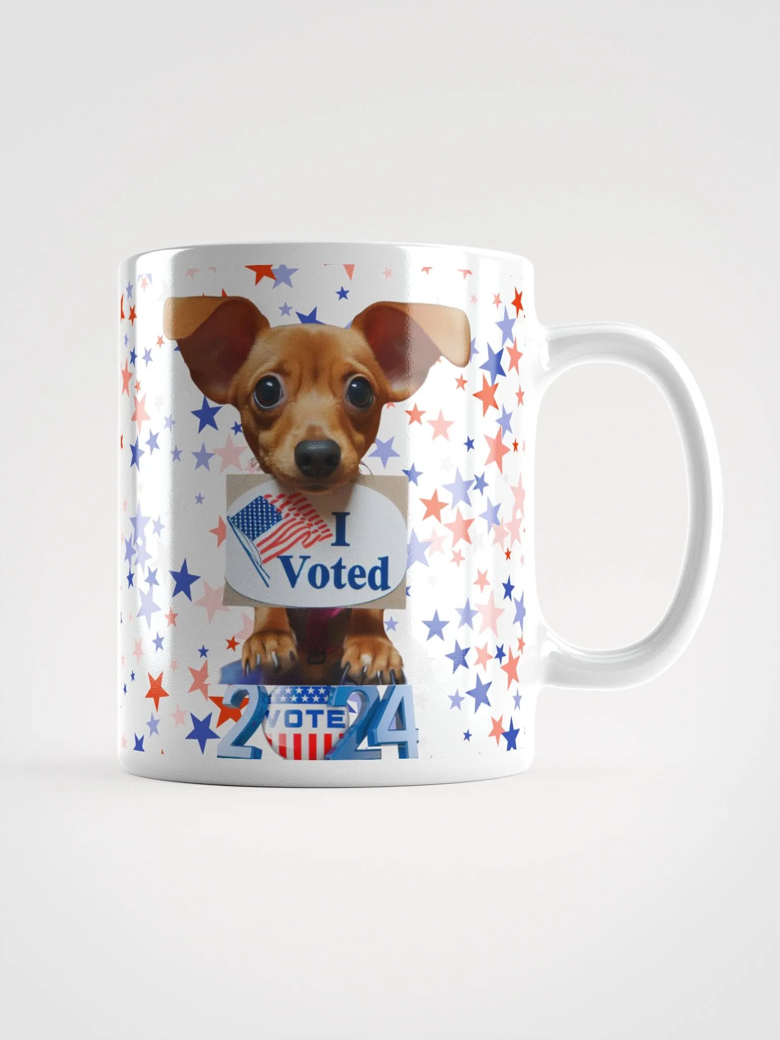 White Glossy Mug 11 oz. "I Voted " Election Day 2024 product image (1)