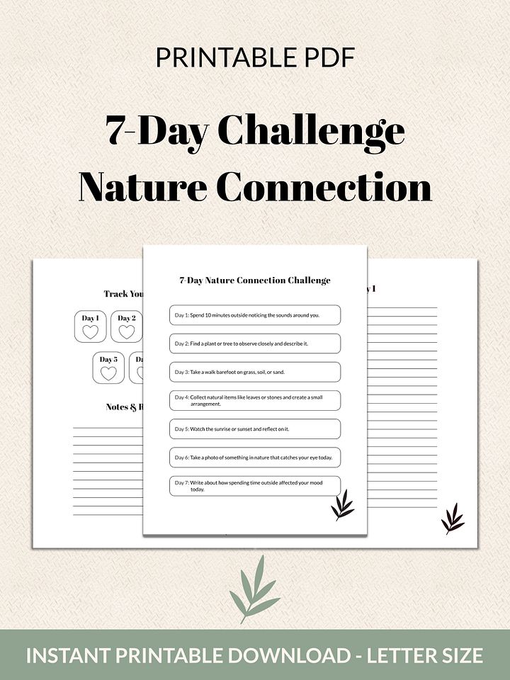 7-Day Nature Connection Challenge Printable product image (2)