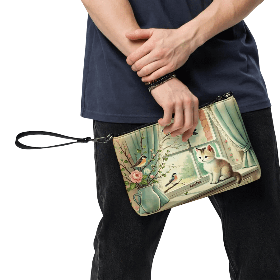 Charming Kitten and Birds Crossbody Bag - Vintage-style Purse product image (8)