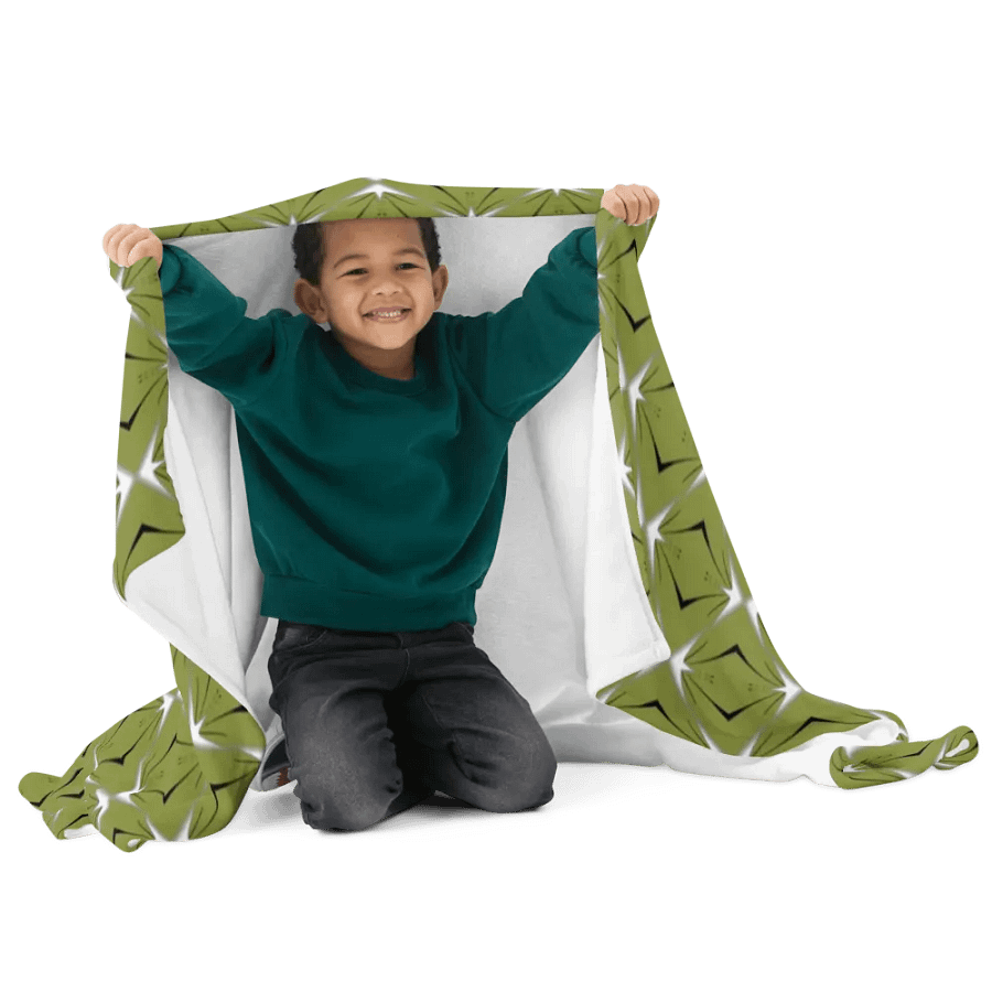 Green Black & White Diamond Star Seamless Pattern Throw Blanket product image (11)