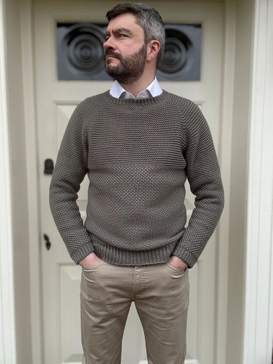 Herringbone Moss Men's Crochet Sweater Pattern product image (3)