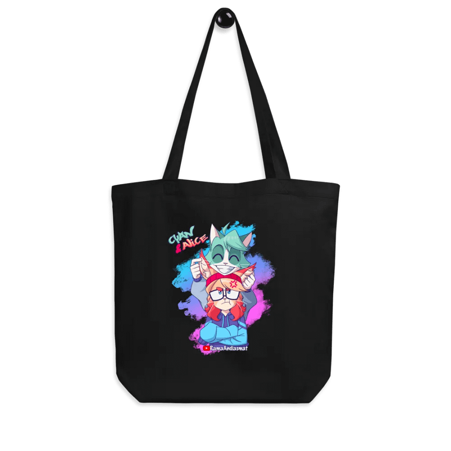 Cyan teasing Alice's Eco-Friendly Tote Bag product image (7)