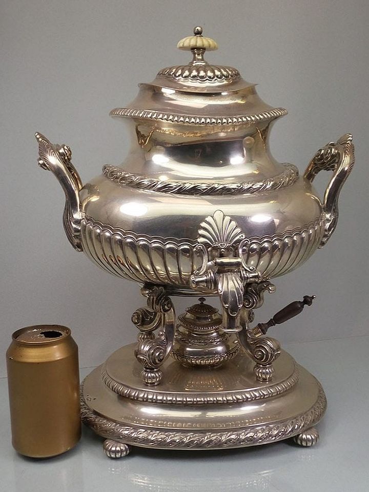 Raro Samovar em prata, século XIX, prata, decoração única e exclusiva, decoração de mesa de natal, presente product image (1)