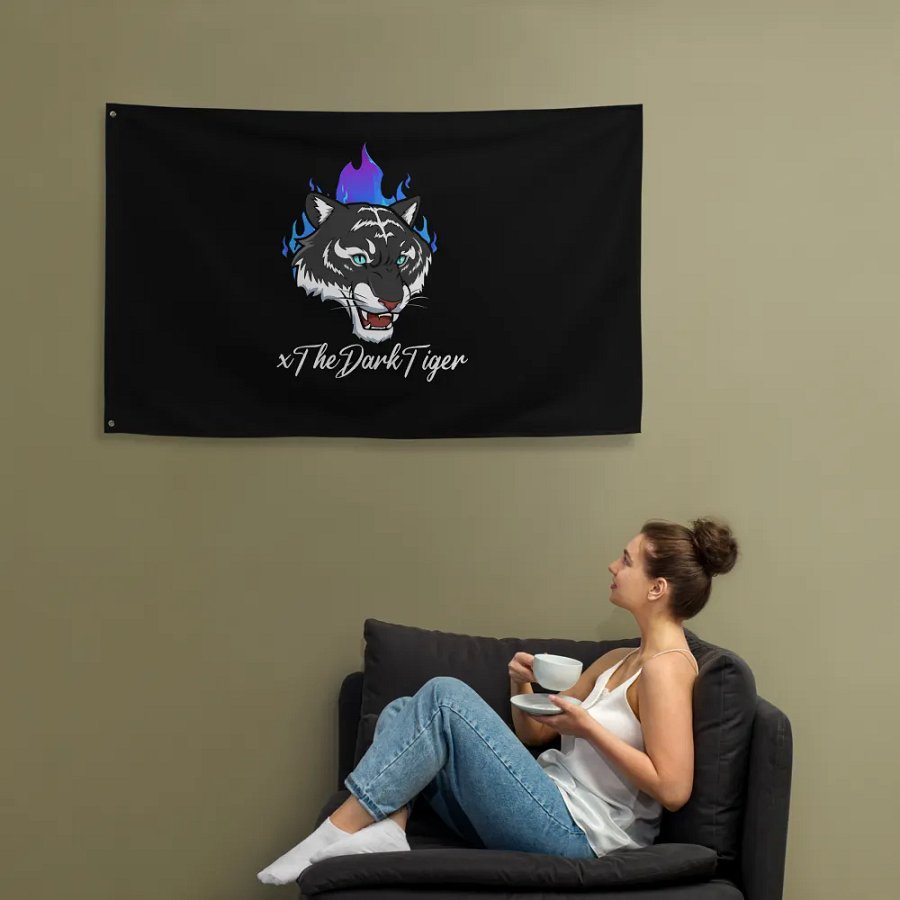 Fierce Tiger Flames Flag product image (12)