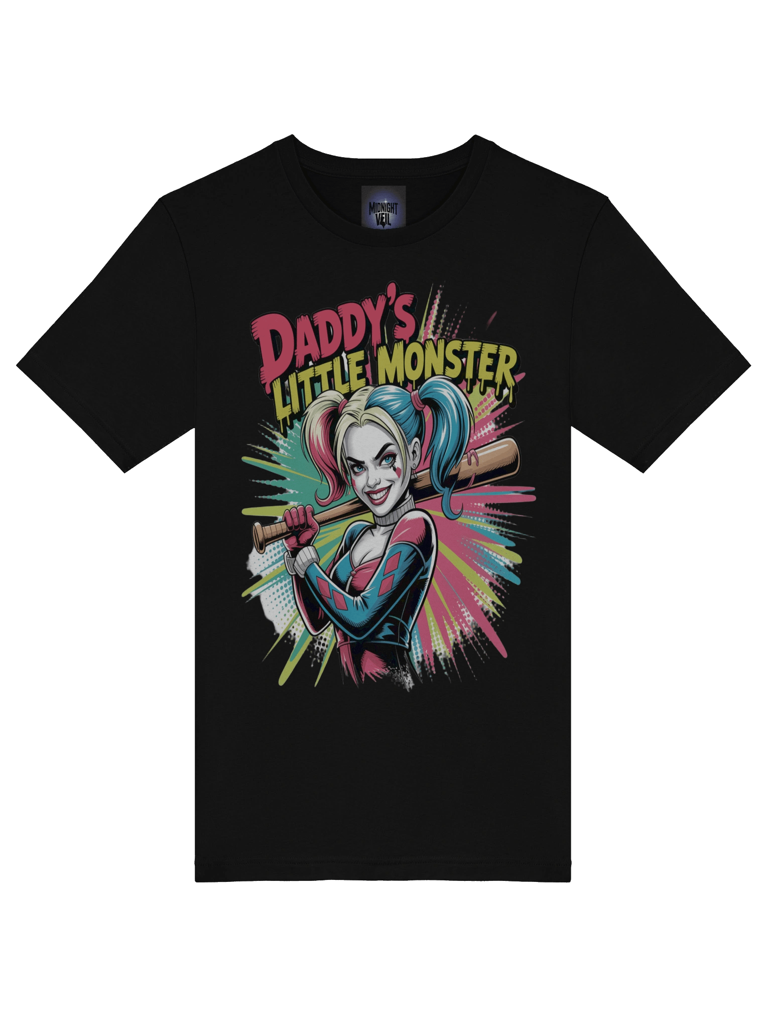 Daddy's Little Monster: Harley Quinn's Bat-Swinging Brat Graphic Tee product image (7)