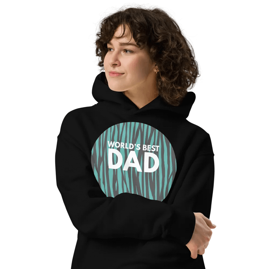 World's Best Dad Teal Stripe eco Hoodie product image (4)