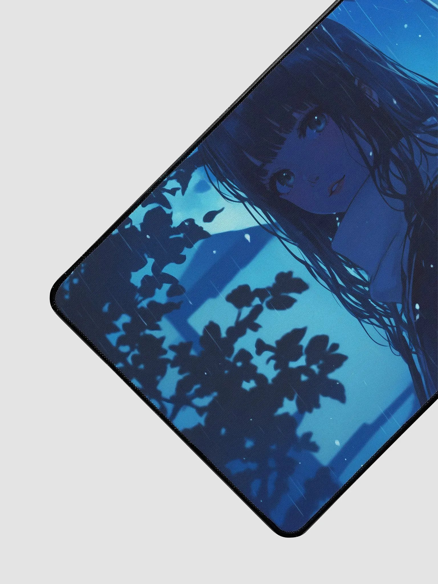 Anime Girl in the rain at night desktop mat product image (3)