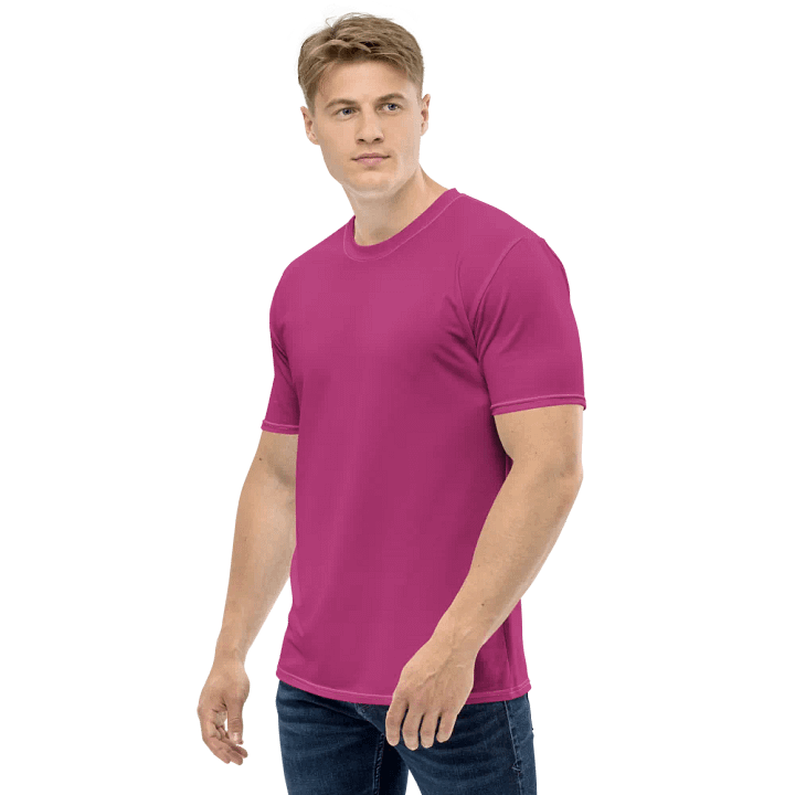 Plain Medium Plum Pink Light Summer Men's Crewneck Polyester Heavyweight Premium T-Shirt by Treasure Pie product image (2)