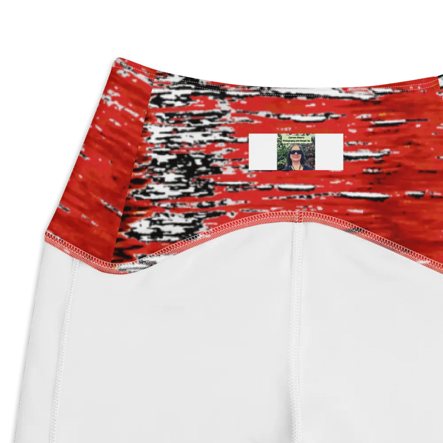 Red and White Water Reflection Ladies Leggings product image (4)