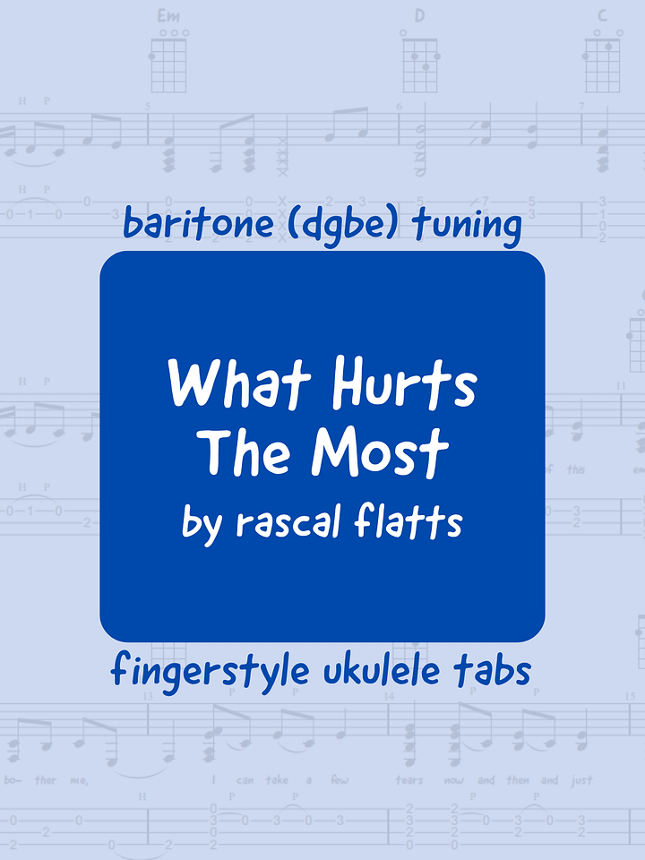 Rascal Flatts - What Hurts the Most (uke tabs) product image (1)