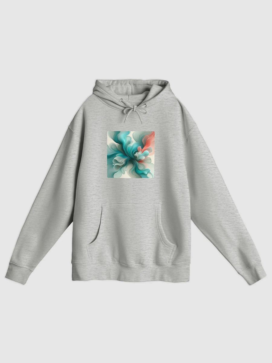 Swirling Teal Abstract Premium Hoodie | AI Design abstract fluid product image (2)