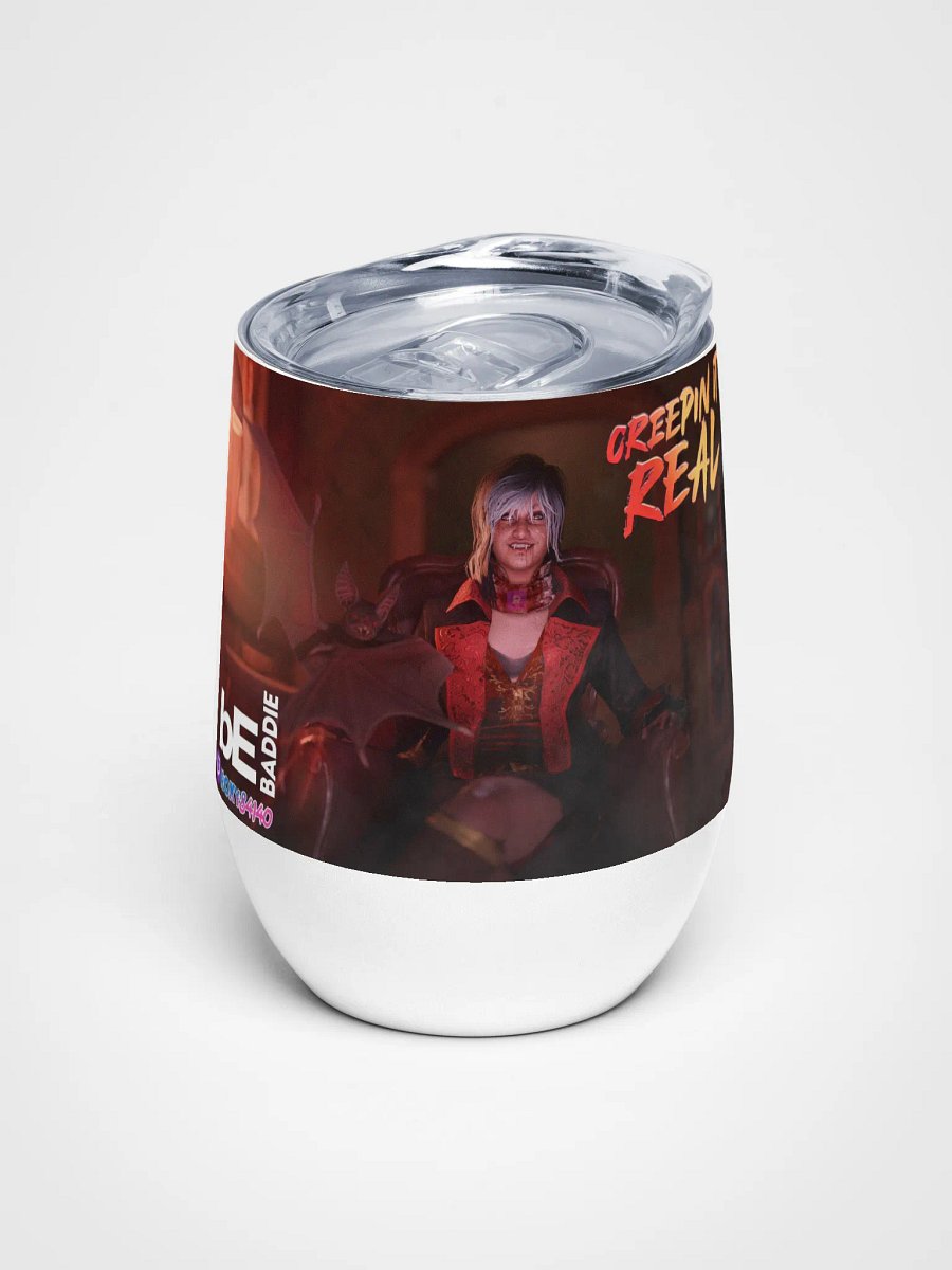 💜🧛🏼‍♀️ Creepin it Baddie Wine Tumbler🧛🏼‍♀️💚 product image (1)