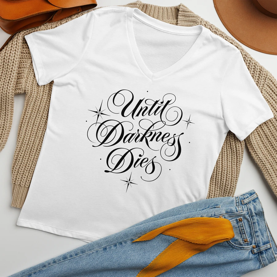 Until Darkness Dies (simple design) Bella+Canvas Women's Relaxed V-Neck T-Shirt product image (2)