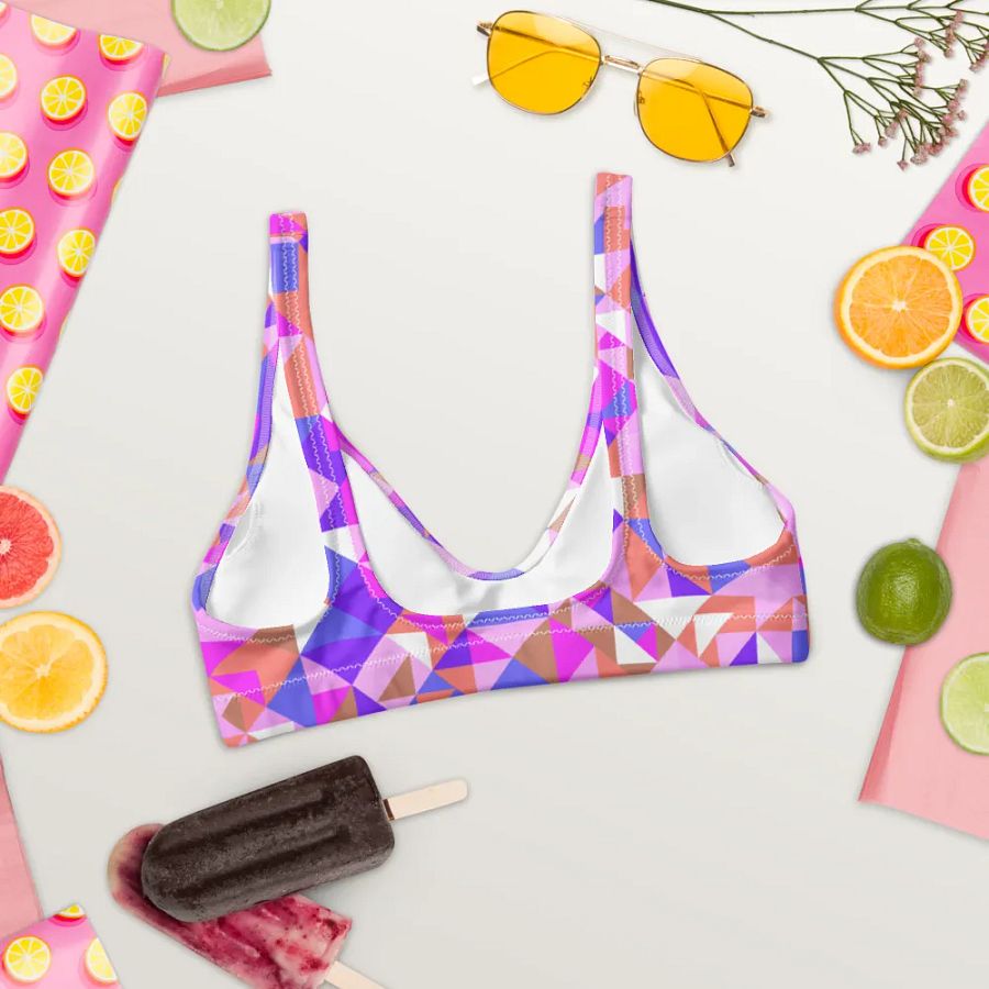 Colorful Vector Patterns Design Padded Bikini Top - v1 product image (2)