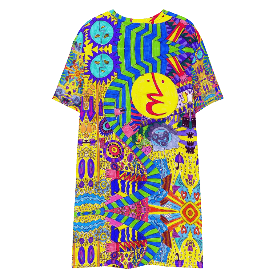 Abstract Colourful Doodle Ladies T Shirt Dress product image (10)